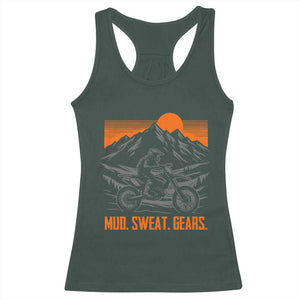 Mud Sweat Gears Dirt Bike Racerback Tank Top TS09 Dark Forest Green Print Your Wear