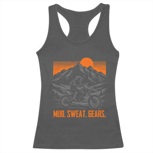 Mud Sweat Gears Dirt Bike Racerback Tank Top TS09 Dark Heather Print Your Wear