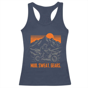 Mud Sweat Gears Dirt Bike Racerback Tank Top TS09 Navy Print Your Wear