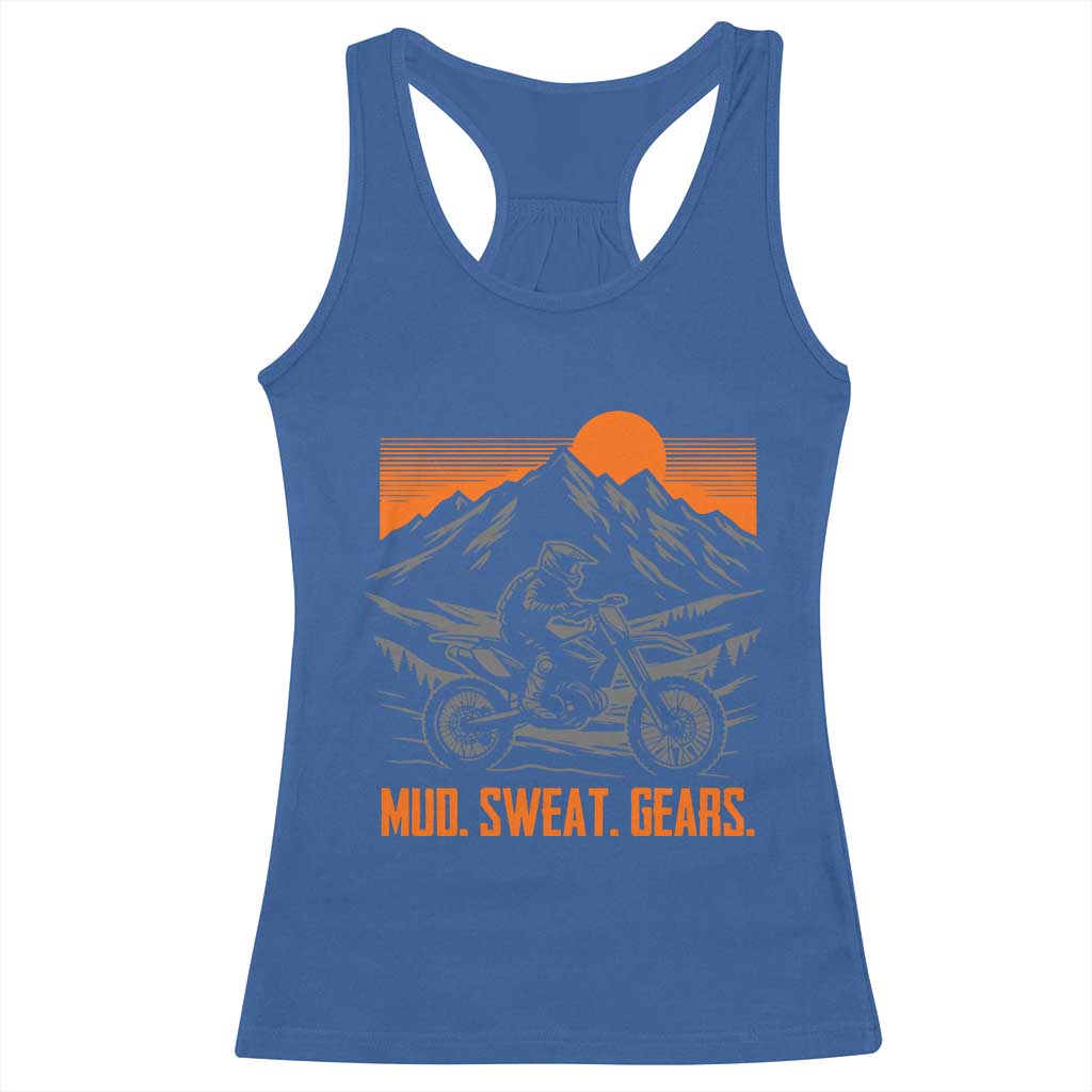 Mud Sweat Gears Dirt Bike Racerback Tank Top TS09 Royal Blue Print Your Wear