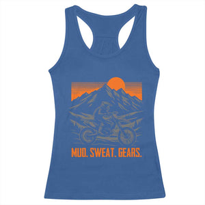 Mud Sweat Gears Dirt Bike Racerback Tank Top TS09 Royal Blue Print Your Wear