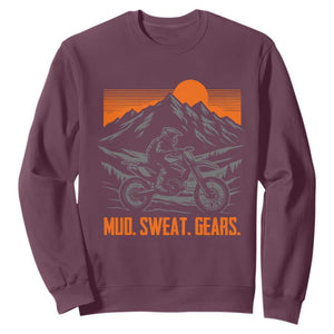Mud Sweat Gears Dirt Bike Sweatshirt TS09 Maroon Print Your Wear