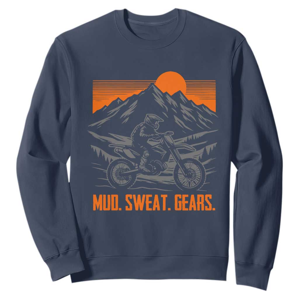 Mud Sweat Gears Dirt Bike Sweatshirt TS09 Navy Print Your Wear