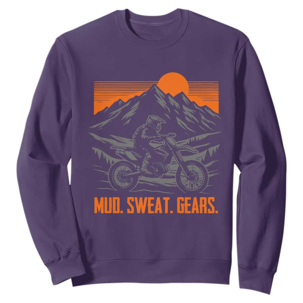 Mud Sweat Gears Dirt Bike Sweatshirt TS09 Purple Print Your Wear