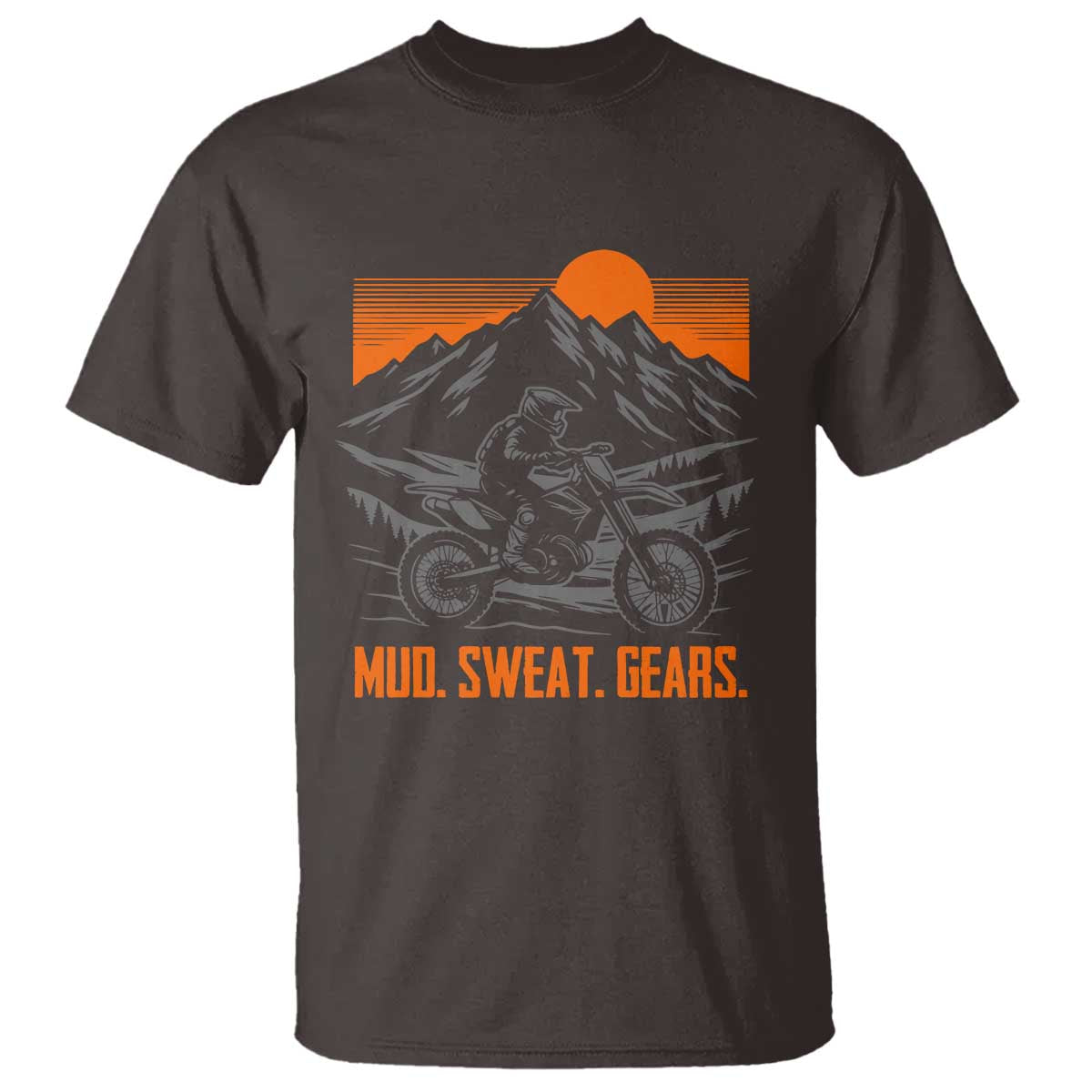 Mud Sweat Gears Dirt Bike T Shirt TS09 Dark Chocolate Print Your Wear