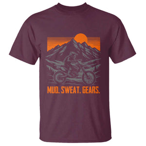 Mud Sweat Gears Dirt Bike T Shirt TS09 Maroon Print Your Wear