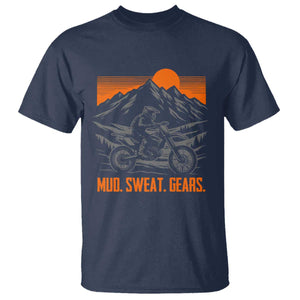 Mud Sweat Gears Dirt Bike T Shirt TS09 Navy Print Your Wear