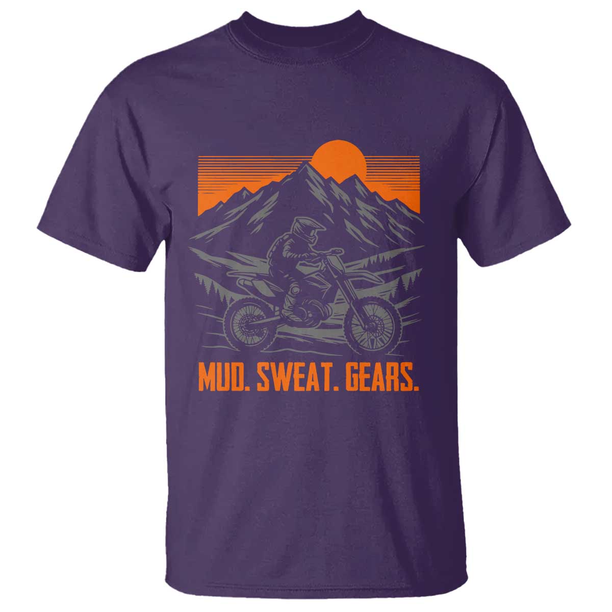 Mud Sweat Gears Dirt Bike T Shirt TS09 Purple Print Your Wear