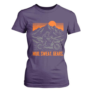 Mud Sweat Gears Dirt Bike T Shirt For Women TS09 Purple Print Your Wear