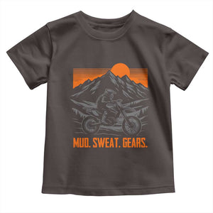 Mud Sweat Gears Dirt Bike Toddler T Shirt TS09 Dark Chocolate Print Your Wear
