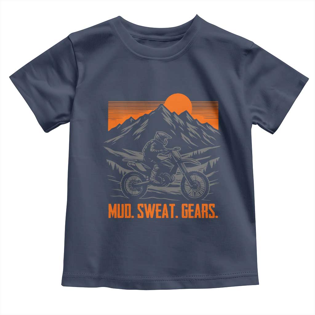 Mud Sweat Gears Dirt Bike Toddler T Shirt TS09 Navy Print Your Wear