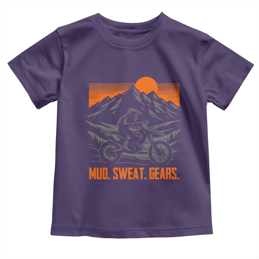 Mud Sweat Gears Dirt Bike Toddler T Shirt TS09 Purple Print Your Wear