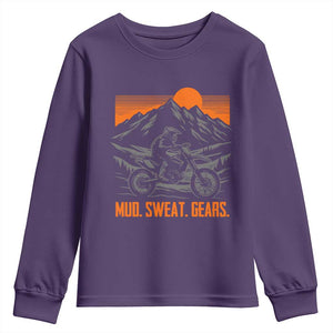 Mud Sweat Gears Dirt Bike Youth Sweatshirt TS09 Purple Print Your Wear