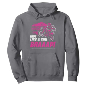 Dirt Bike Girl Hoodie Braaap Like A Girl TS09 Charcoal Print Your Wear