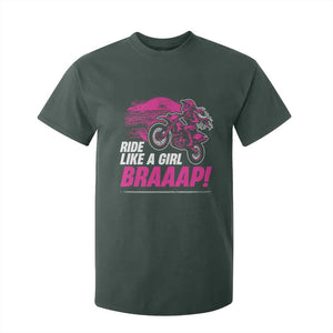 Dirt Bike Girl T Shirt For Kid Braaap Like A Girl TS09 Dark Forest Green Print Your Wear