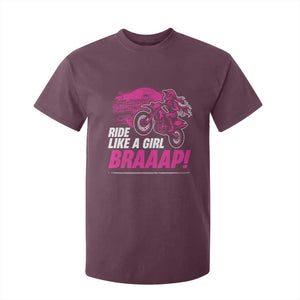 Dirt Bike Girl T Shirt For Kid Braaap Like A Girl TS09 Maroon Print Your Wear