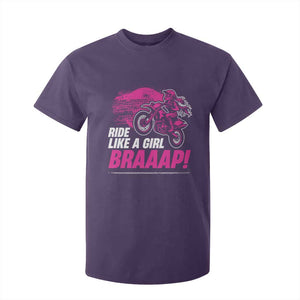 Dirt Bike Girl T Shirt For Kid Braaap Like A Girl TS09 Purple Print Your Wear
