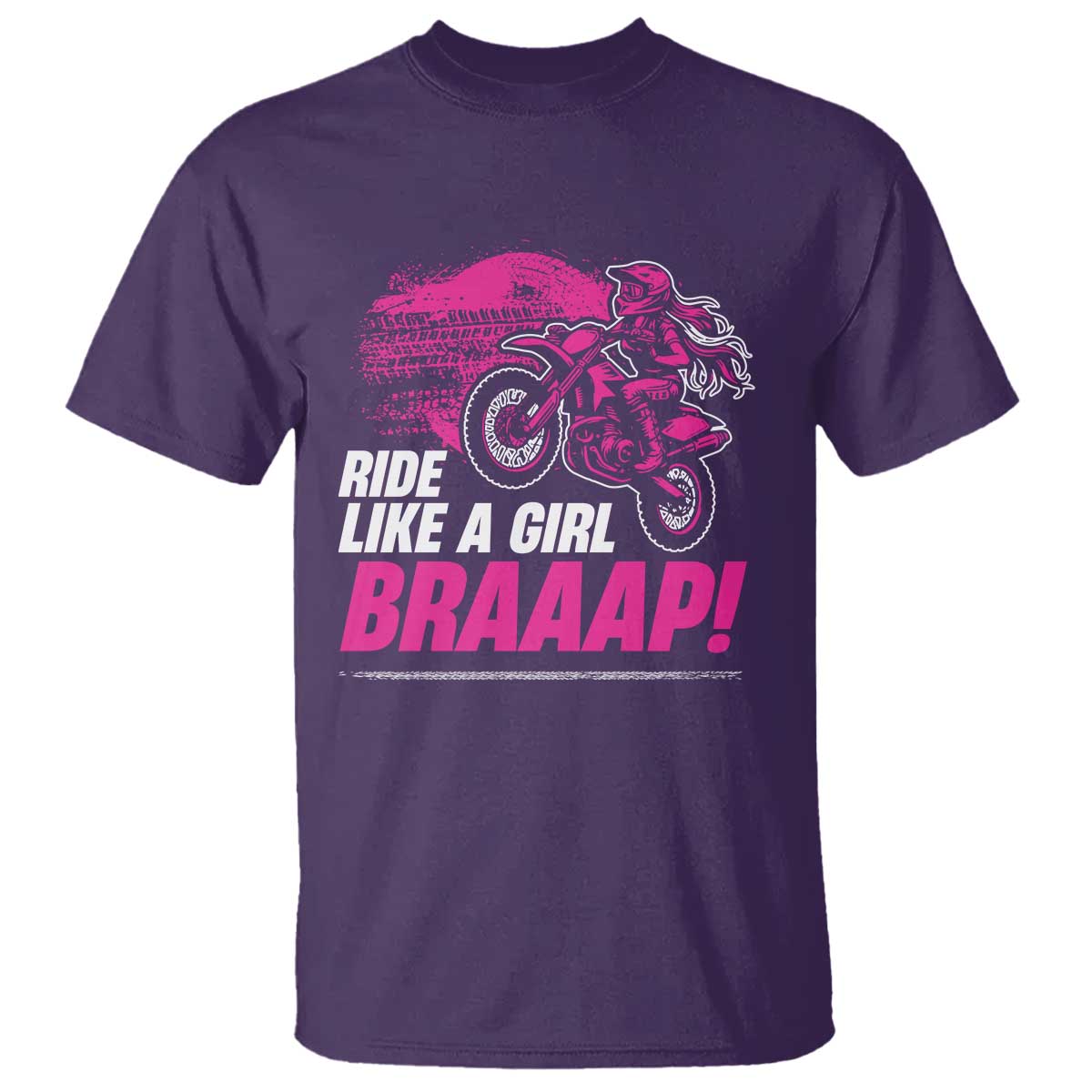Dirt Bike Girl T Shirt Braaap Like A Girl TS09 Purple Print Your Wear