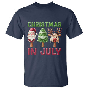 Christmas In July T Shirt Ice Cream Santa Christmas Tree Reindeer TS09 Navy Print Your Wear