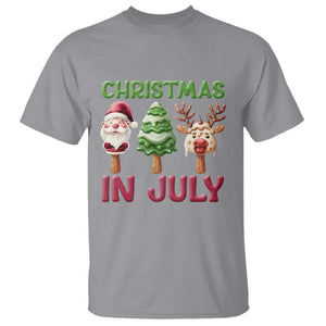 Christmas In July T Shirt Ice Cream Santa Christmas Tree Reindeer TS09 Sport Gray Print Your Wear