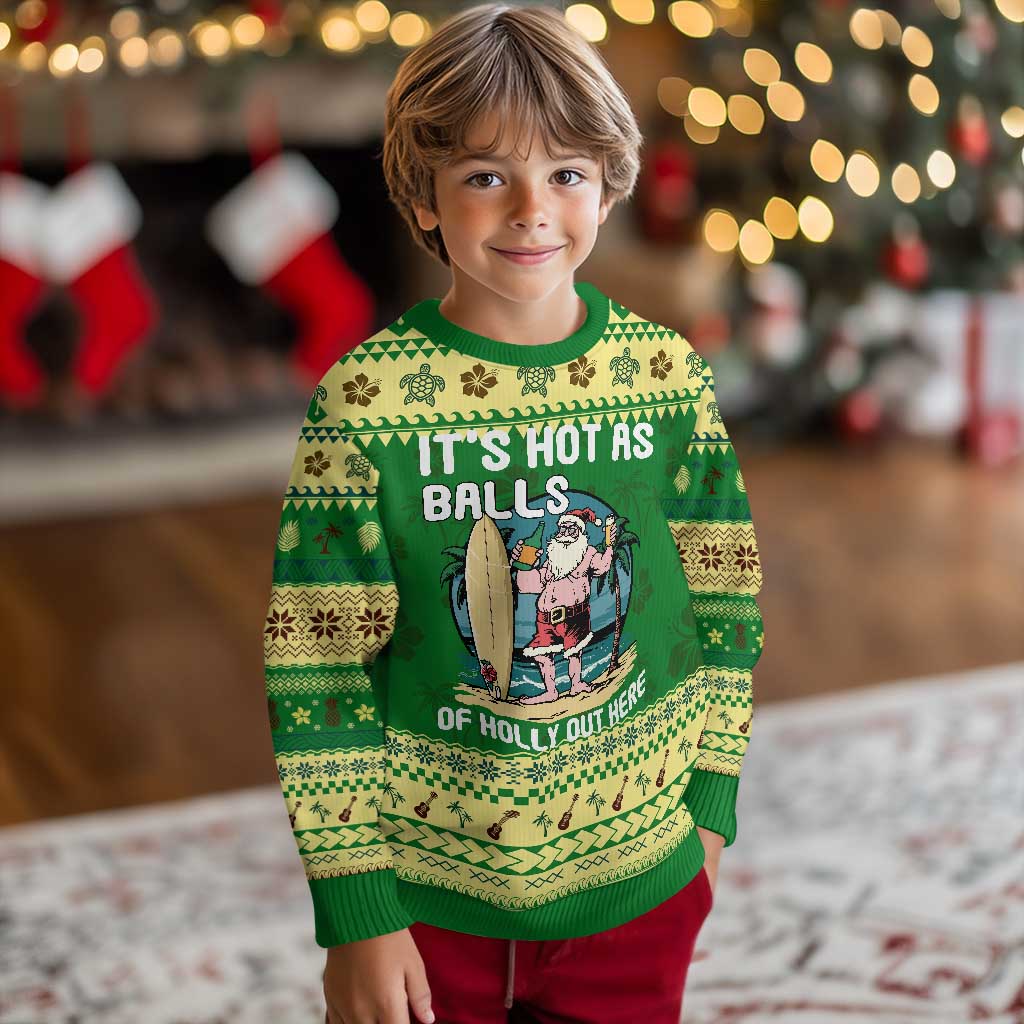 Tropical Xmas Ugly Christmas Sweater It's Hot As Balls Of Holly Out Here TS09 Forest Print Your Wear