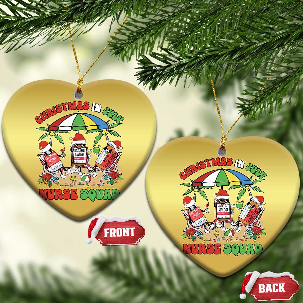 Funny Tropical Xmas Nurse Squad Christmas Ornament TS09 Heart Gold Print Your Wear