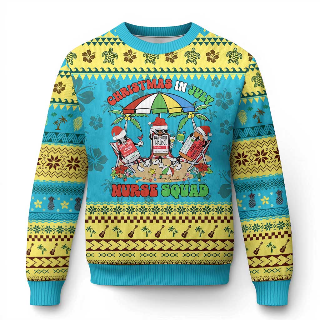 Funny Tropical Xmas Nurse Squad Ugly Christmas Sweater TS09 Hawaii Print Your Wear