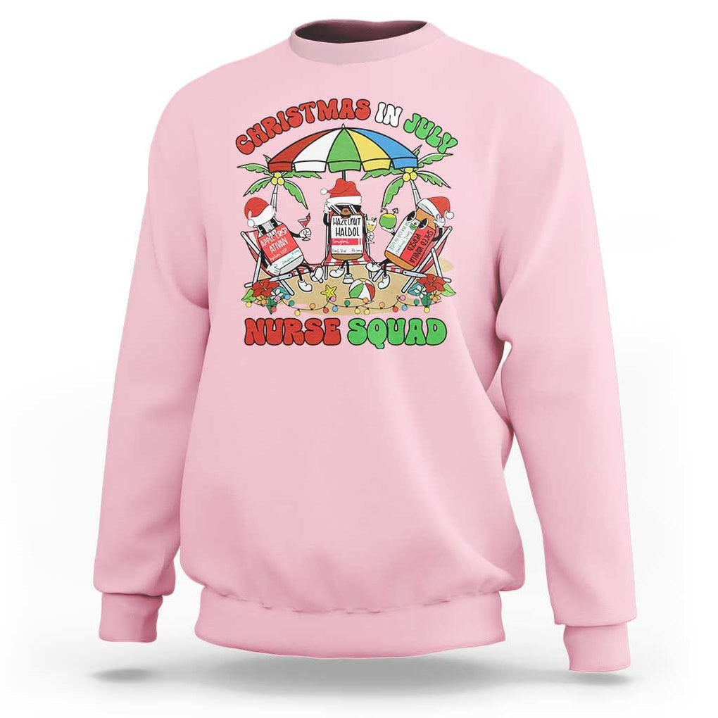 Funny Christmas In July Nurse Squad Sweatshirt TS09 Light Pink Print Your Wear