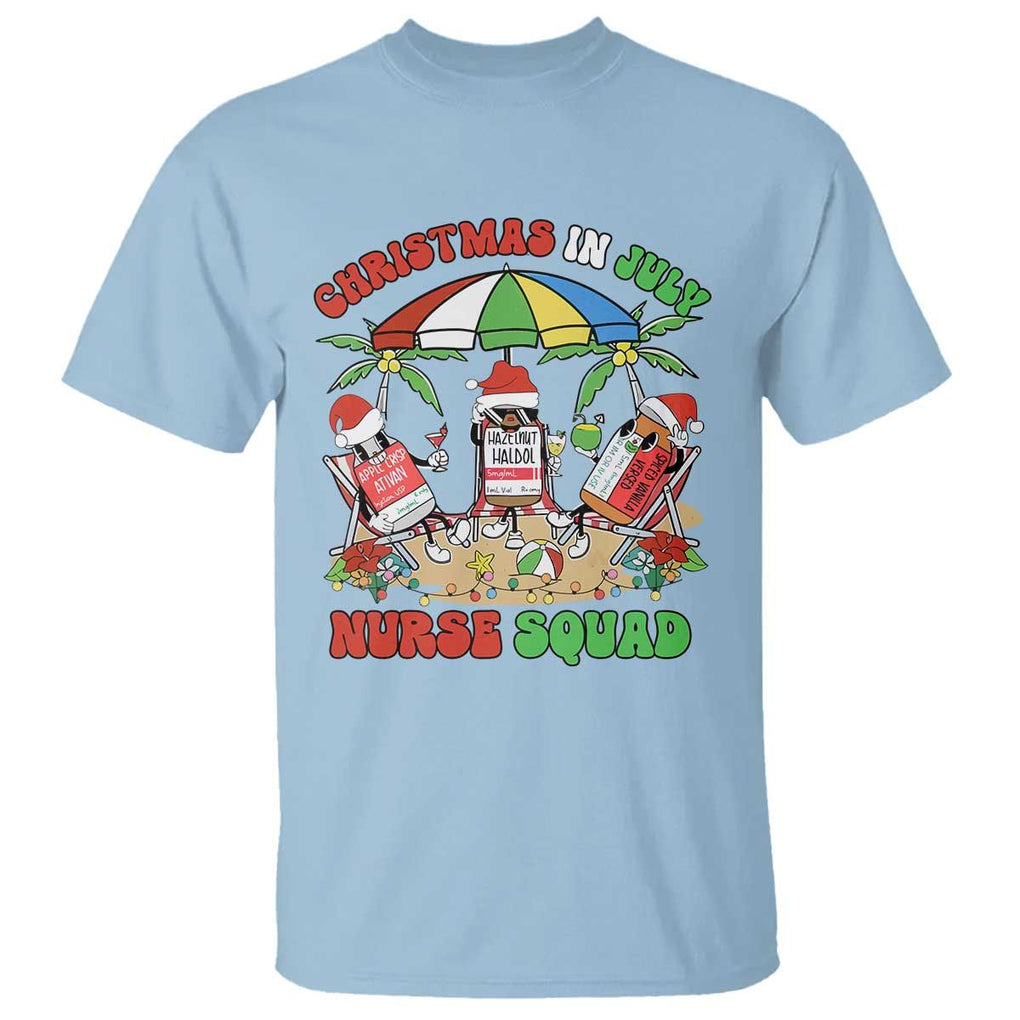 Funny Christmas In July Nurse Squad T Shirt TS09 Light Blue Print Your Wear