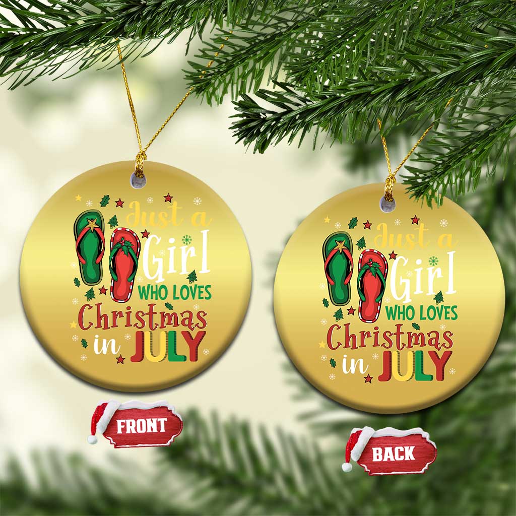 Just A Girl Who Loves Xmas In July Christmas Ornament TS09 Circle Gold Print Your Wear