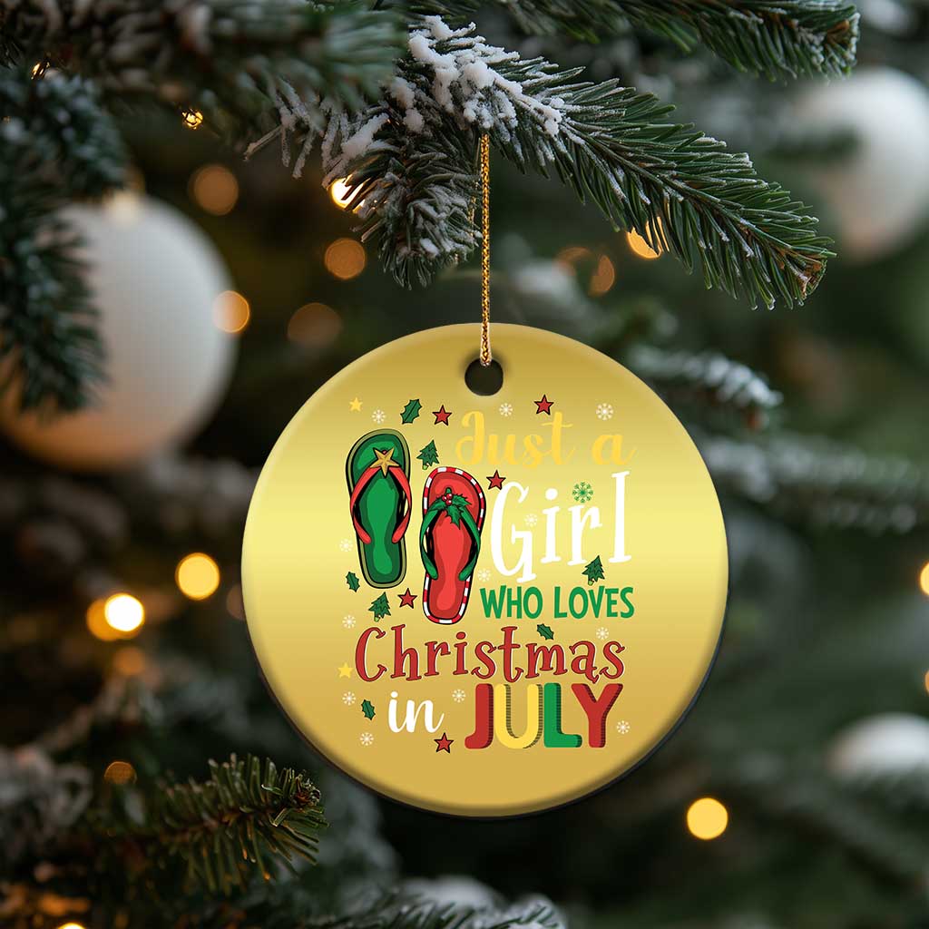 Just A Girl Who Loves Xmas In July Christmas Ornament TS09 Print Your Wear
