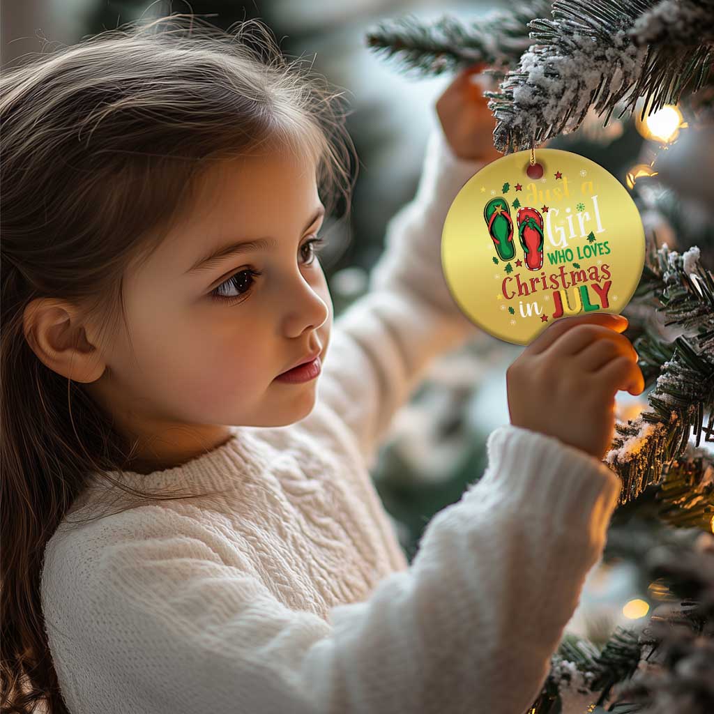 Just A Girl Who Loves Xmas In July Christmas Ornament TS09 Print Your Wear