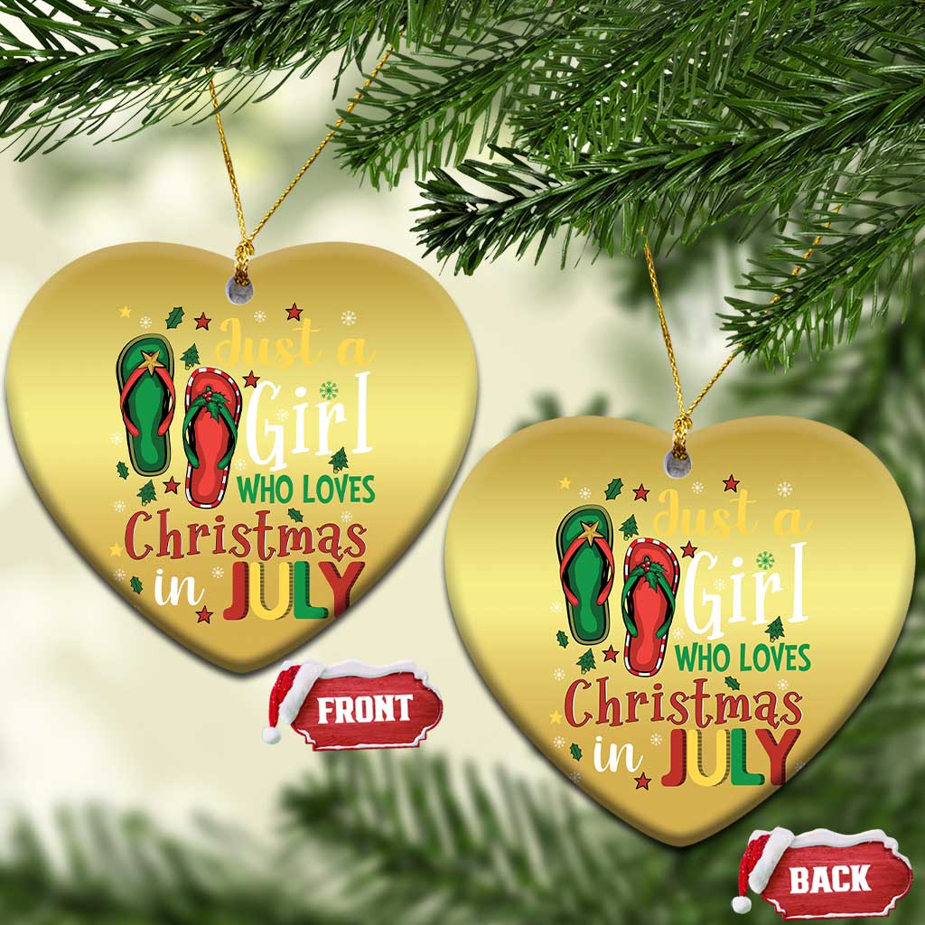 Just A Girl Who Loves Xmas In July Christmas Ornament TS09 Heart Gold Print Your Wear