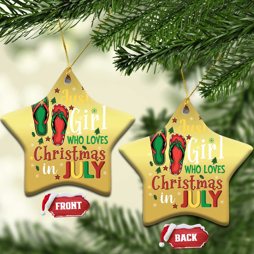 Just A Girl Who Loves Xmas In July Christmas Ornament TS09 Star Gold Print Your Wear