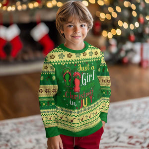 Just A Girl Who Loves Xmas In July Ugly Christmas Sweater TS09 Forest Print Your Wear