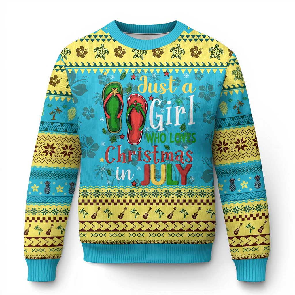 Just A Girl Who Loves Xmas In July Ugly Christmas Sweater TS09 Hawaii Print Your Wear