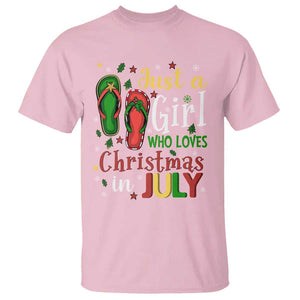 Just A Girl Who Loves Christmas In July T Shirt TS09 Light Pink Print Your Wear