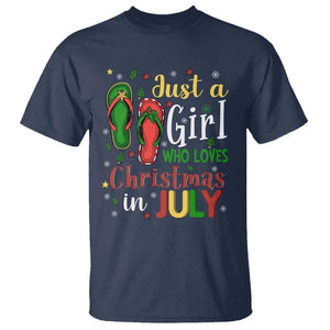 Just A Girl Who Loves Christmas In July T Shirt TS09 Navy Print Your Wear