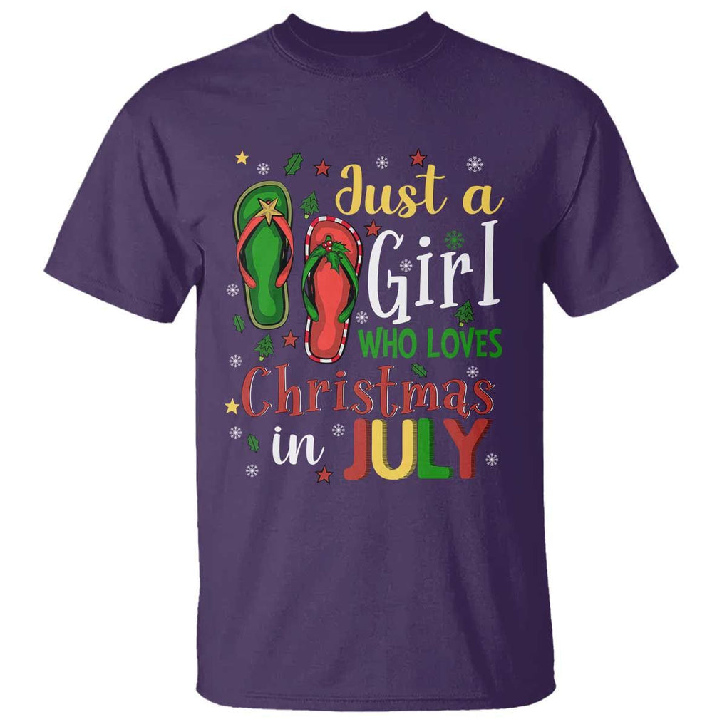 Just A Girl Who Loves Christmas In July T Shirt TS09 Purple Print Your Wear