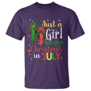 Just A Girl Who Loves Christmas In July T Shirt TS09 Purple Print Your Wear