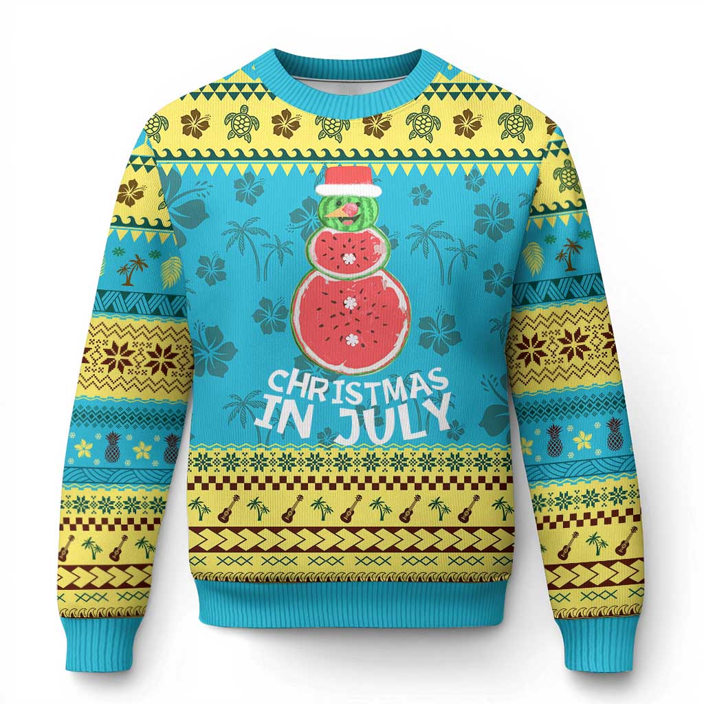 Funny Tropical Xmas Ugly Christmas Sweater Watermelon Summer Snowman TS09 Hawaii Print Your Wear