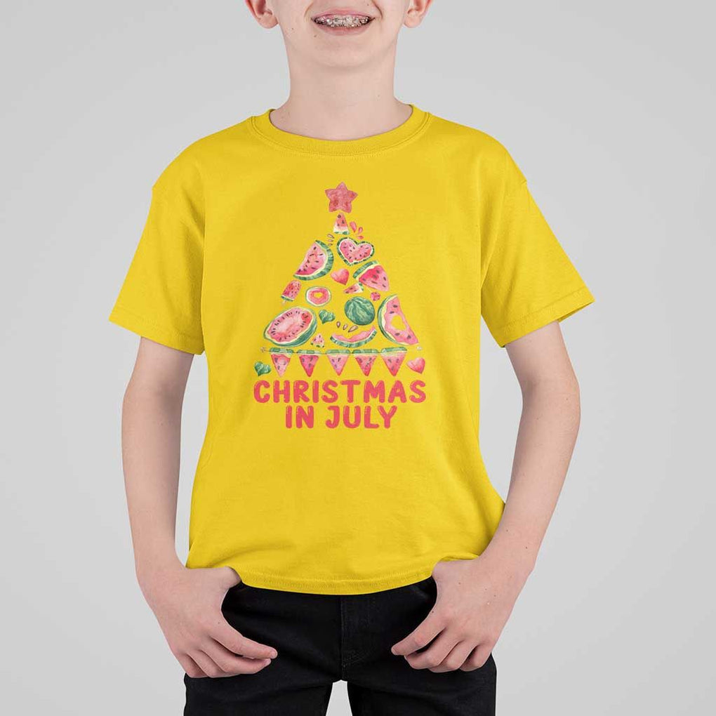 Christmas In July T Shirt For Kid Watermelon Summer Christmas Tree TS09 Daisy Print Your Wear