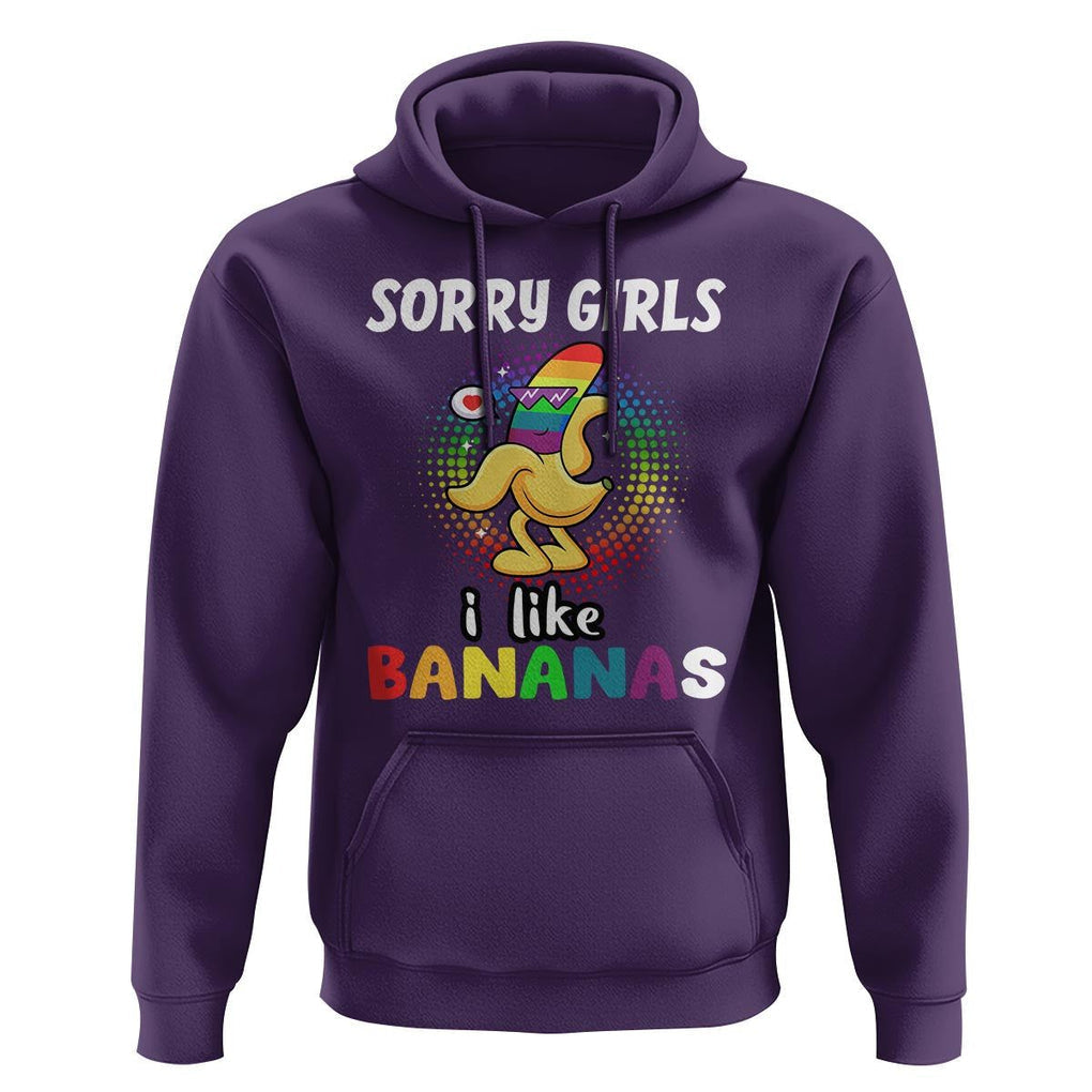Funny LGBT Pride Hoodie Sorry Girl I Like Bananas Gay Couple TS09 Purple Print Your Wear