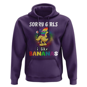 Funny LGBT Pride Hoodie Sorry Girl I Like Bananas Gay Couple TS09 Purple Print Your Wear