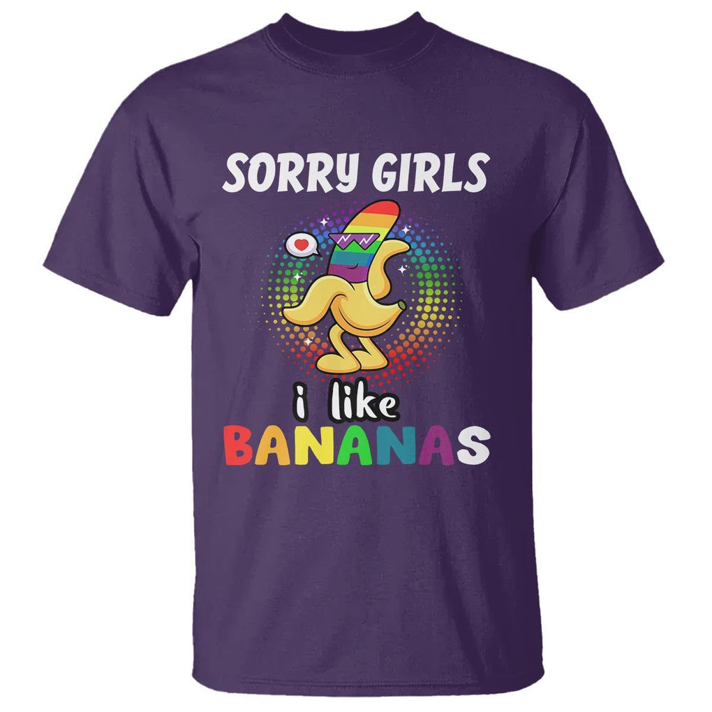 Funny LGBT Pride T Shirt Sorry Girl I Like Bananas Gay Couple TS09 Purple Print Your Wear