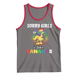 Funny LGBT Pride Tank Top Sorry Girl I Like Bananas Gay Couple TS09 Deep Heather Red Print Your Wear