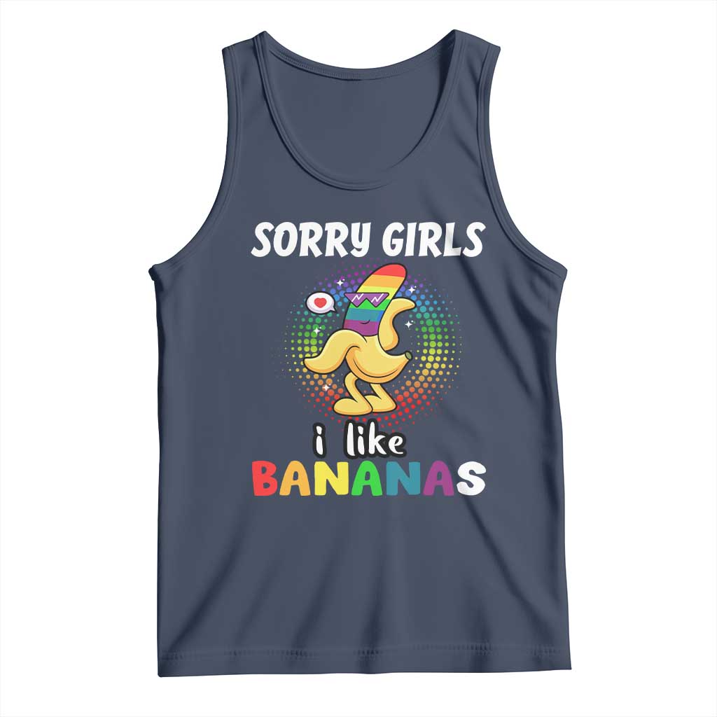 Funny LGBT Pride Tank Top Sorry Girl I Like Bananas Gay Couple TS09 Navy Print Your Wear