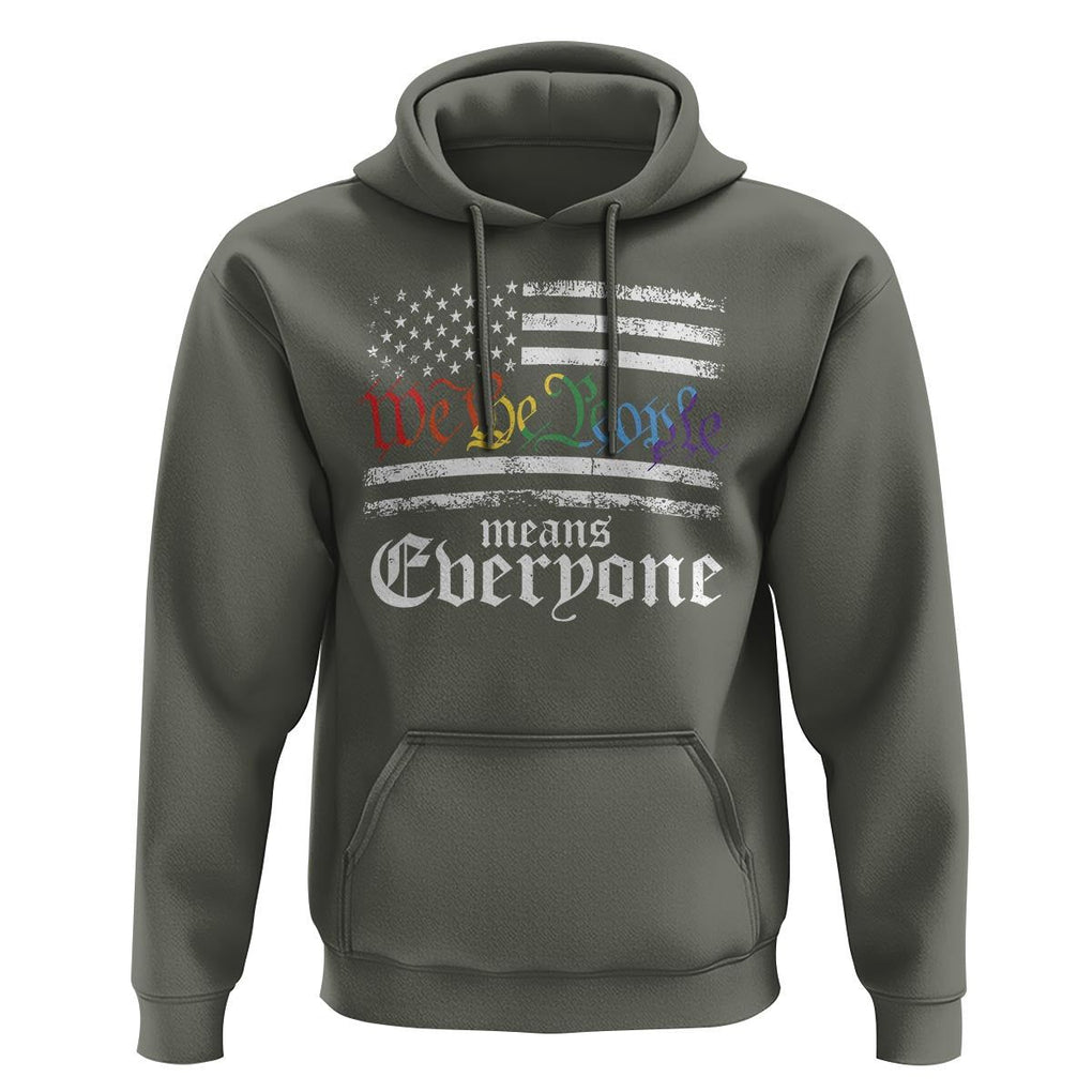 LGBT Pride Hoodie We The People Means Everyone Rainbow Flag TS09 Military Green Print Your Wear