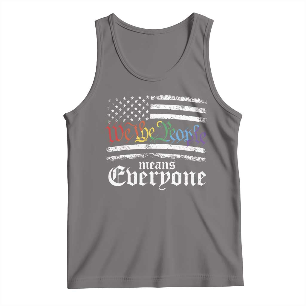 LGBT Pride Tank Top We The People Means Everyone Rainbow Flag TS09 Deep Heather Print Your Wear