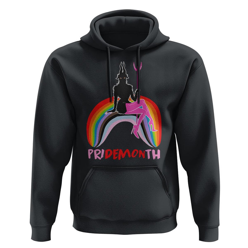 Funny LGBT Pride Hoodie Pride Demon Month Rainbow Slay Gay Evil TS09 Black Print Your Wear